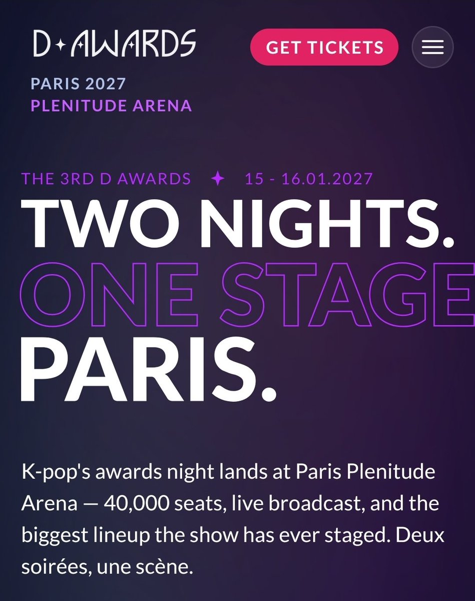 RESCENEGLOBAL's tweet photo. #RESCENE will be performing at 2027 D AWARDS in Paris ✨

🗓️ January 15-16, 2027
📍 Plenitude Arena, Paris, France

#리센느 @RESCENEofficial https://t.co/8J4zsBlFsZ