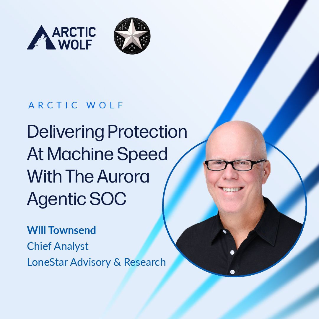AWNetworks's tweet photo. Cyber threats move at machine speed. Security operations should too. 

Read the perspective on why Arctic Wolf delivers better security outcomes with the Aurora Agentic SOC from Will Townsend at LoneStar Advisory &amp; Research: https://t.co/1Ko0ZEnWMS https://t.co/1Sd8AR90Xa