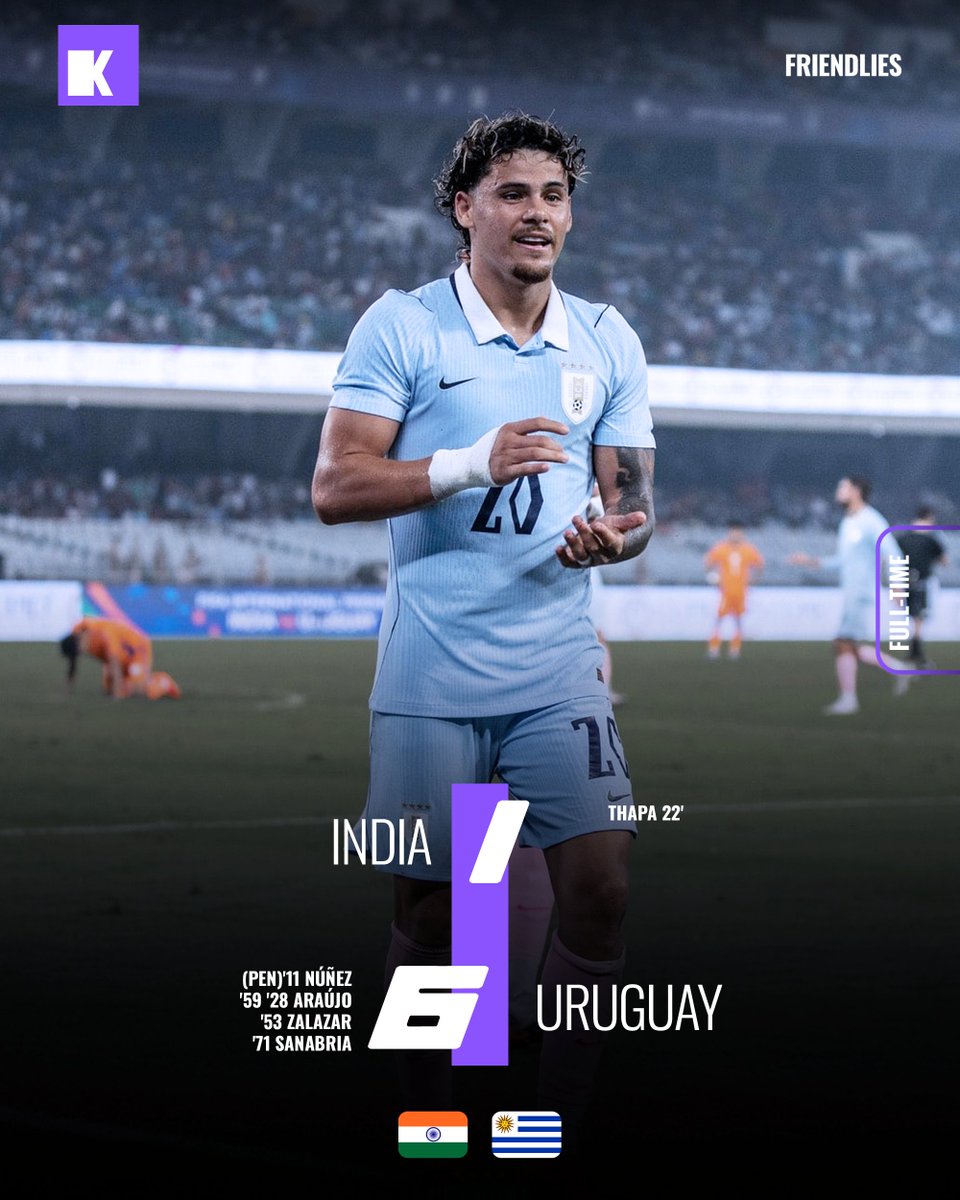 the_kitbug's tweet photo. Uruguay beat India 6-1 in an international friendly, a heavy scoreline against the South American side.
.
.
.
#IndiaVsUruguay #araujo https://t.co/ZuWwfmWUzc