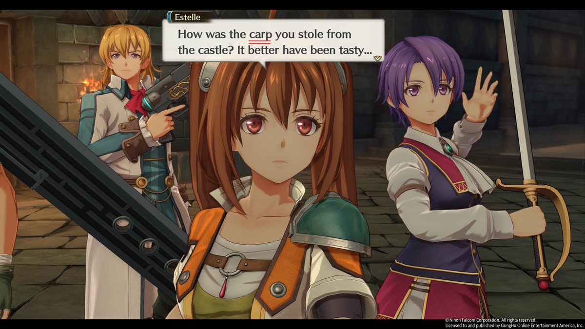 OneWingedJoker's tweet photo. First typo I've come across in an otherwise squeaky clean translation of a very text-heavy game, and I even got a puerile chuckle out of it.

Fantastic remake, by the way.

#TrailsInTheSky2ndChapter

@nihonfalcom @GungHo_America https://t.co/Ogl53oc9pq