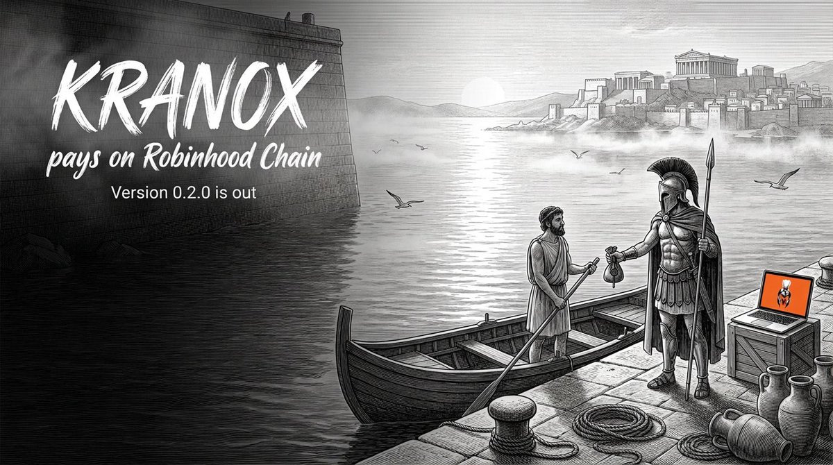 kranoxlabs's tweet photo. Kranox 0.2.0 is out for Mac.

Here's what's new.
- Pay any Robinhood Chain address in ETH or USDG from your XMR.
- Pick a fixed rate for an exact amount, or a floating one with a lower minimum.
- Follow each payment step by step, confirmations included.

https://t.co/HZZzB8P7Av https://t.co/5sEM4GRYig