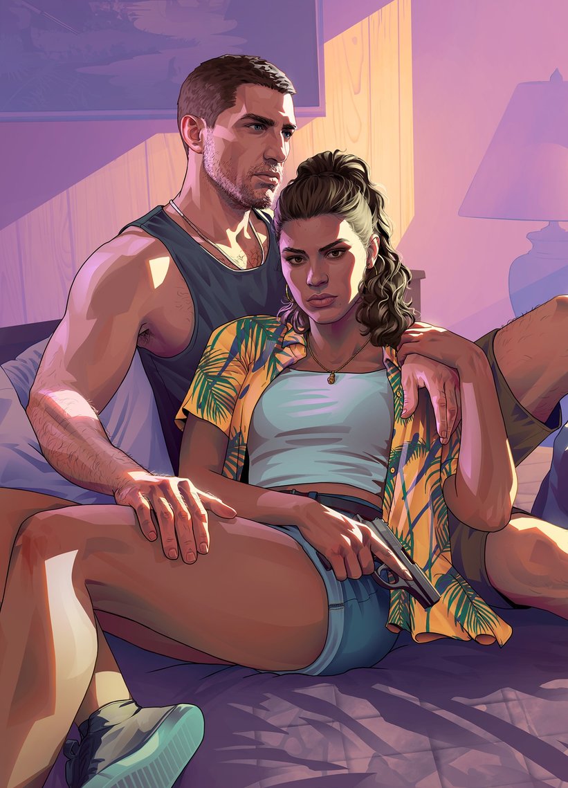 luciacaminous's tweet photo. God I love the GTA VI artwork SOOOO much 😭❤️ Whoever is making these is actually a GOD! #GTAVI #GTA6 https://t.co/SezZjKGZoh