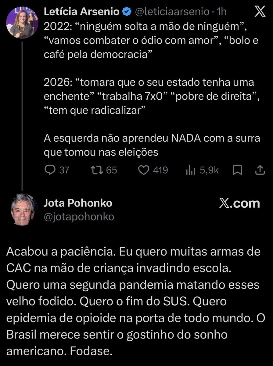 leticiaarsenio's tweet photo. Simplesmente um eleitor do Lula defendendo massacres em escolas e pandemia para matar idosos

2º turno virou chá de revelação https://t.co/SwTuN85C67