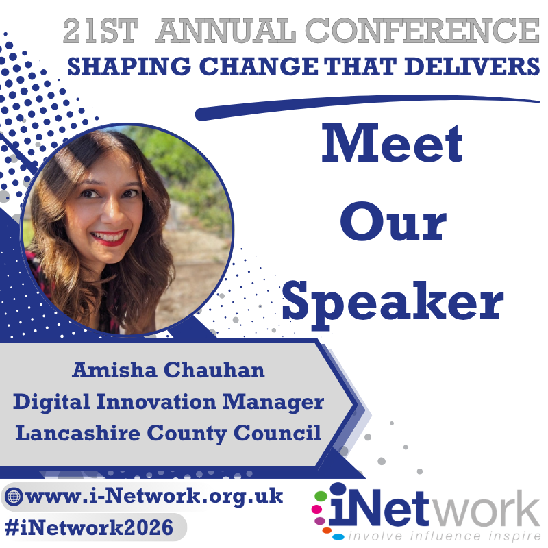theinetwork's tweet photo. We are pleased to welcome Amisha Chauhan from Lancashire County Council to the iNetwork Annual Conference 2026!

Amisha will share insights from LCC’s GenAI journey as part of our AI Showcase.

Tickets are going fast. Register now: https://t.co/Yi3V3Aar0r https://t.co/DhcKHVfb9U
