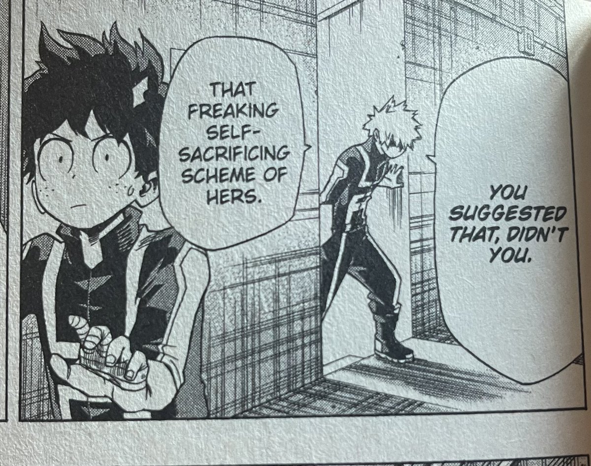 KissinDynamight's tweet photo. Something I barely see anyone ever bring up about Bakugou vs. Uraraka is that the reason Katsuki thought Ocha's strategy had something to do with Izuku was because it was reckless and "self-sacrificial" https://t.co/oaLI1NKsHc