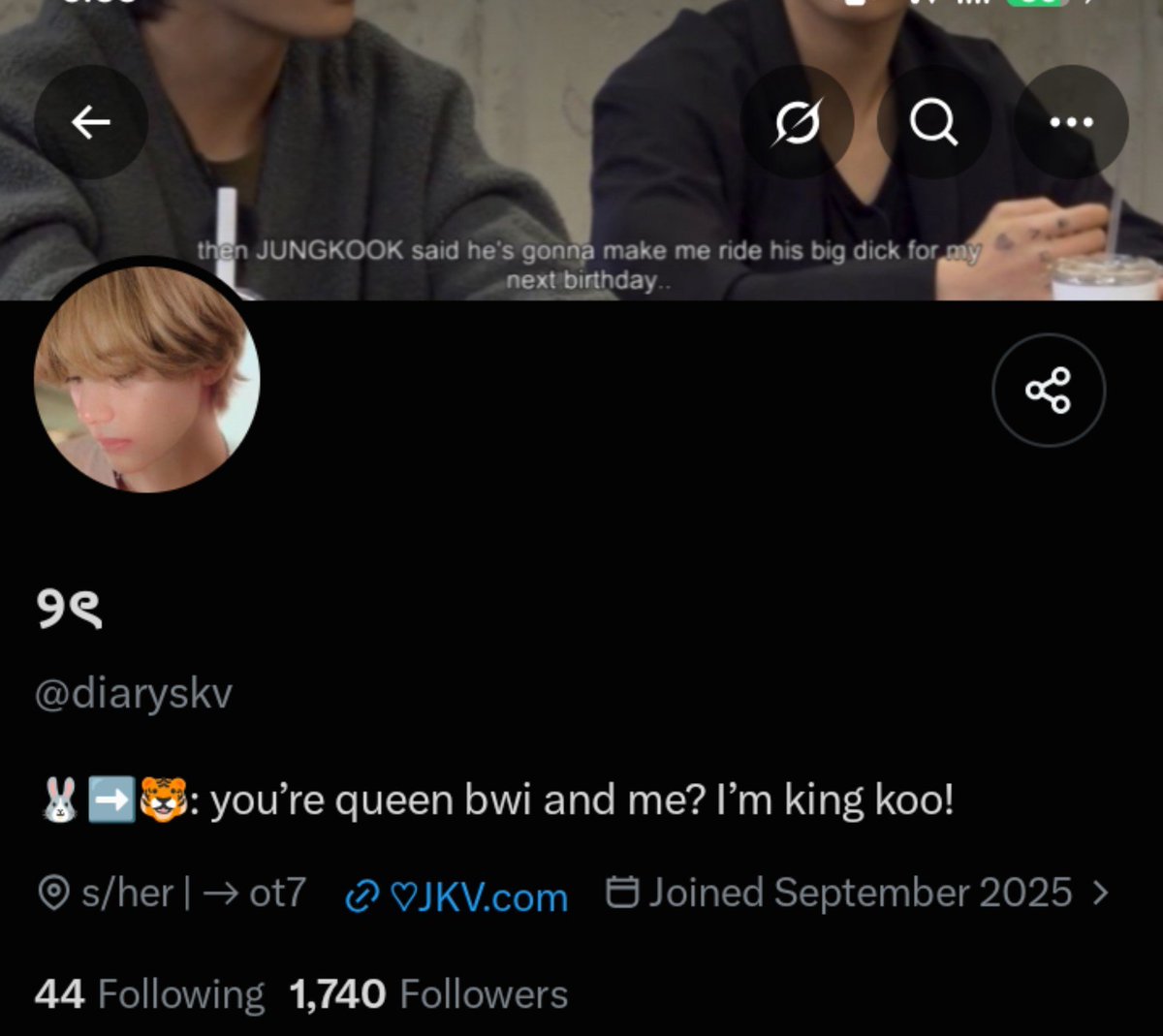 u4riatkversion's tweet photo. I need all tkkrs to block and report this account.. I don't know why they still have so much reach and followers despite calling jk names and shading him plenty of times and even setting Tae up .. BLOCK ABD REPORT!!!! https://t.co/XeaWf5vFOo