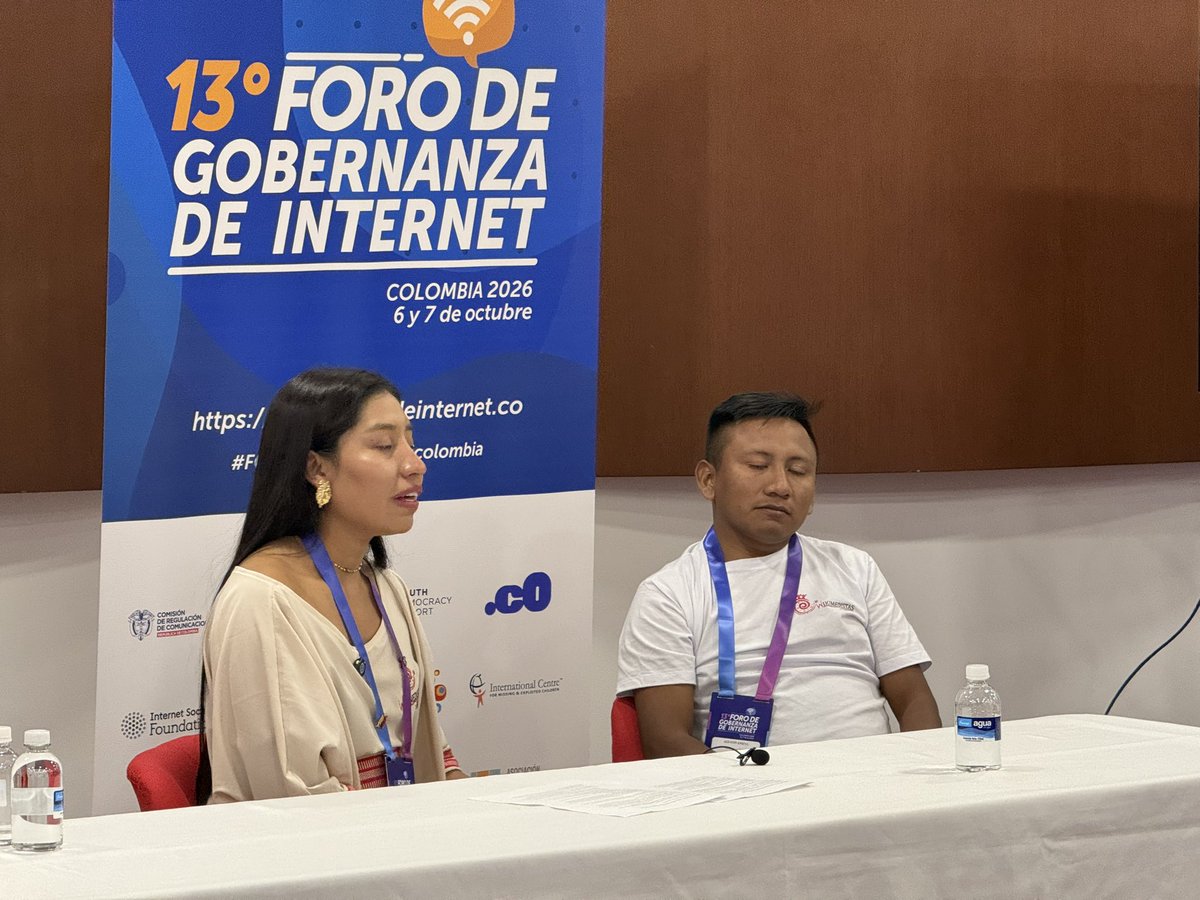 fgicolombia's tweet photo. Paralelamente, la Escuela Colombiana de Gobernanza de Internet inició su mañana con diálogos sobre autonomía indígena y experiencias digitales LGBTIQ+, junto a Wikimedistas Wayúu e Hiperderecho. ¡Diversas voces para pensar internet!
#FGIColombia2026 https://t.co/bSqiBXuFGN