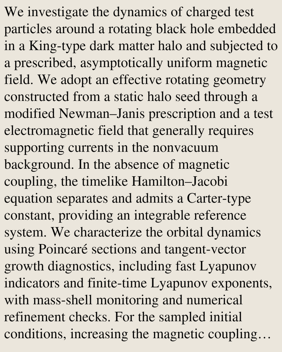 RelativityPaper's tweet photo. Magnetic-field-induced chaos of charged particles around a rotating black hole in a King-type dark matter halo

Yu Wang, Meilin Liu, Haiguang Xu
https://t.co/E0RsnDM9yE [𝚐𝚛-𝚚𝚌] https://t.co/EHqGasWljQ