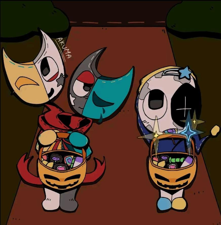 Endleness200's tweet photo. Trick or treat! Remaking old fanart #dandysworld #happyhalloween https://t.co/abXOvKXUqO