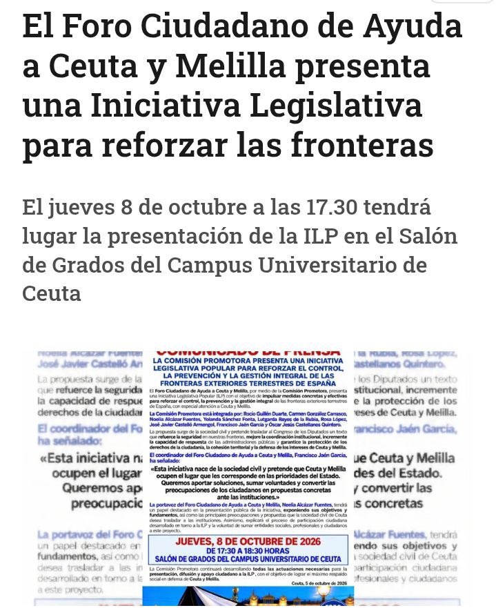 xceuta's tweet photo. ILP para reforzar nuestras fronteras https://t.co/KNYkBCiLrO