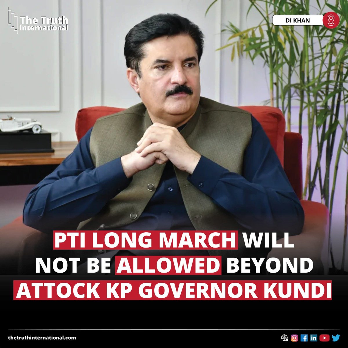 ttimagazine's tweet photo. PTI Long March Will Not Be Allowed Beyond Attock KP Governor Kundi
FOE MORE DETAILS: https://t.co/w2z4XzDu6o
#PTI #LongMarch #Allowed #Attock #KPGovernor #Kundi #TTI https://t.co/MGzKtgIjry