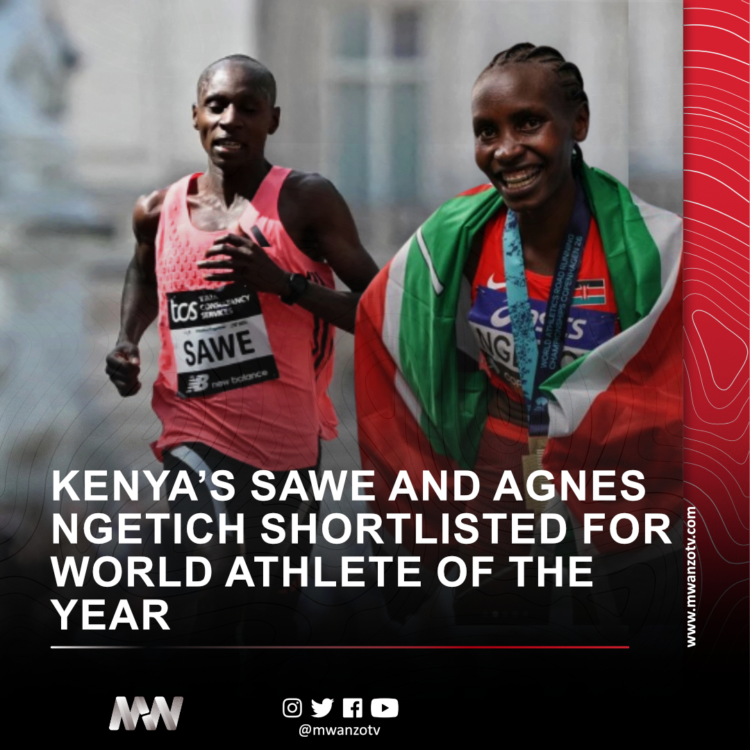 MwanzoTv's tweet photo. #BREAKING: KENYA’S SAWE AND AGNES NGETICH SHORTLISTED FOR WORLD ATHLETE OF THE YEAR
Kenya’s long‑distance stars Sabastian Sawe and Agnes Ngetich have been named among the nominees for the 2026 World Athlete of the Year Awards, announced by World Athletics ahead of the ceremony set for November 27 in Monaco.

Sawe made history with a world record 1:59:30 at the London Marathon, becoming the first man to run a marathon under two hours in competition. 

Ngetich, meanwhile, set a women‑only world record of 1:05:15 in the half marathon and claimed the world cross‑country title, adding to her season of dominant performances.

Both athletes now stand among global icons vying for the sport’s highest honour, with finalists to be revealed in November before winners are crowned live in Monaco.