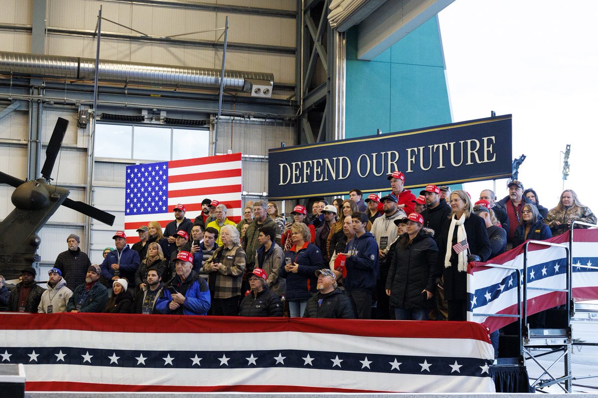 JDVance's tweet photo. Thank you for having me Fairbanks, Alaska!

Now get out there this November and vote for @DanSullivan_AK and @NickforAlaska. https://t.co/S5UE9IVpVW