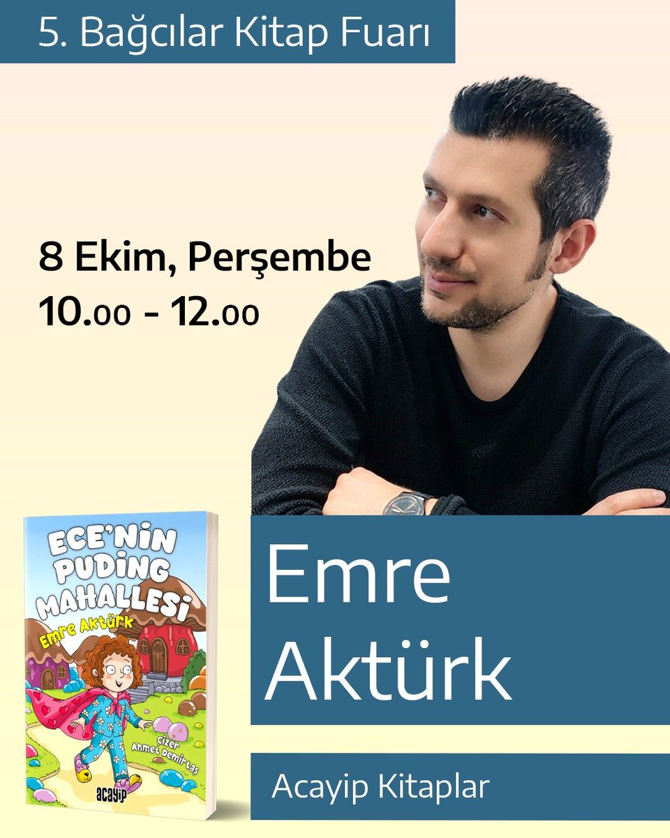 emreakturk61's tweet photo. 08 Ekim Perşembe günü gerçekleşecek imza günümde tüm kitapseverleri 5. Bağcılar Kitap Fuarı'na bekliyorum.
📍 Yer: Bağcılar Meydanı
📚 Stand: Yediveren Yayınları Standı
🕑 Saat: 10.00 - 12.00
@bagcilarkultur @BagcilarBld @AcayipKitaplar
#kitapfuarı #bkf26 https://t.co/oFRVNBgIjX