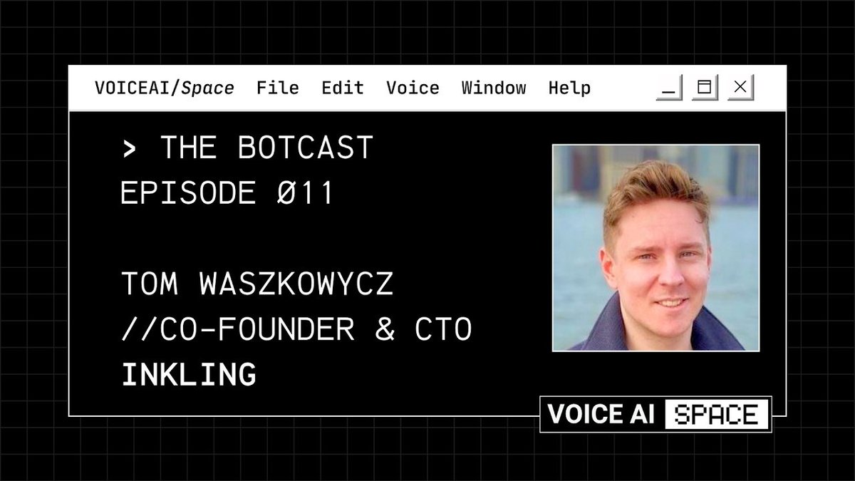 voiceaispace's tweet photo. BotCast #011 is out: Tom Waszkowycz, co-founder &amp; CTO at Inkling, an AI tutor that talks with students voice-to-voice.

"After you ask a question, you need to give them five, ten seconds to engage their brain."

Full episode + transcript in the reply 👇 https://t.co/TecRbtJ6ED