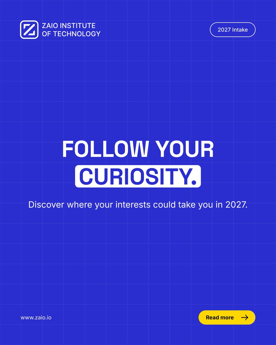 zaiotech's tweet photo. What do you keep wanting to understand? 💡 

That curiosity could help you choose what to study.

Swipe through, explore Zaio’s Occupational Certificates and find your fit. 2027 applications are open.

Explore today: https://t.co/ZCSe5bqbdq

#Zaio #2027Applications https://t.co/NHqK3Vfqf3