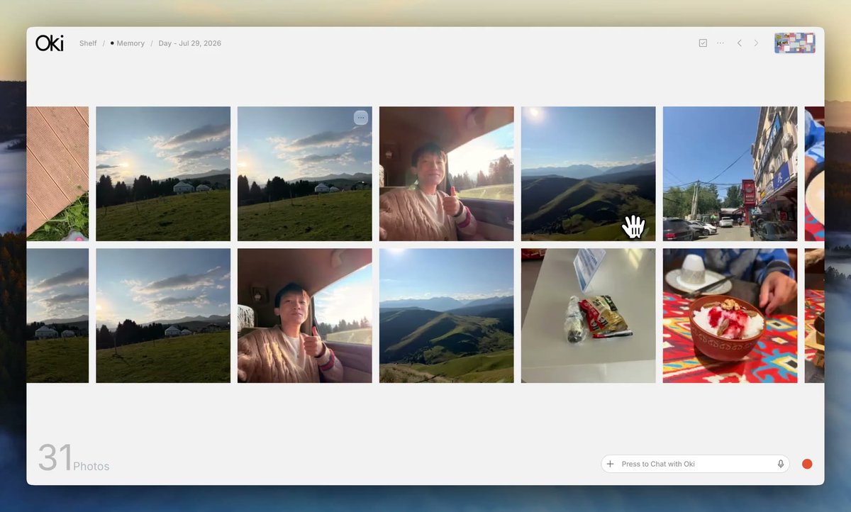 Wayne05969616's tweet photo. Oki Home automatically organizes photos, notes, and calendar events into a single searchable timeline as a Personal AI Computer from @Luofei_Chen, as seen in the @okihomeai demo. https://t.co/XiObr1IQa5