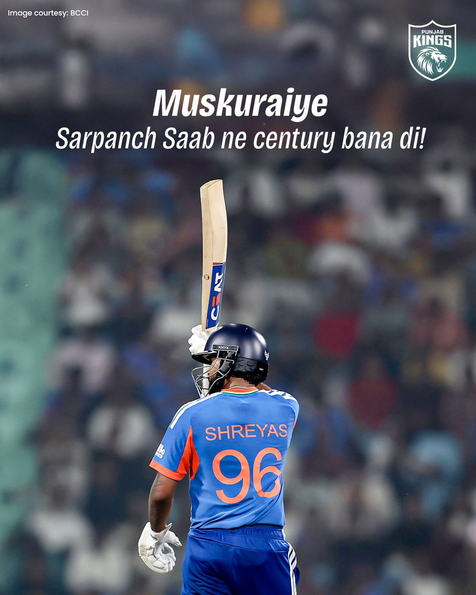 PunjabKingsIPL's tweet photo. 𝐅-𝐈𝐲𝐞𝐫 knock! 🔥

Maiden T20I hundred for Sarpanch Saab! 🫡 https://t.co/9c4Qyf11n6