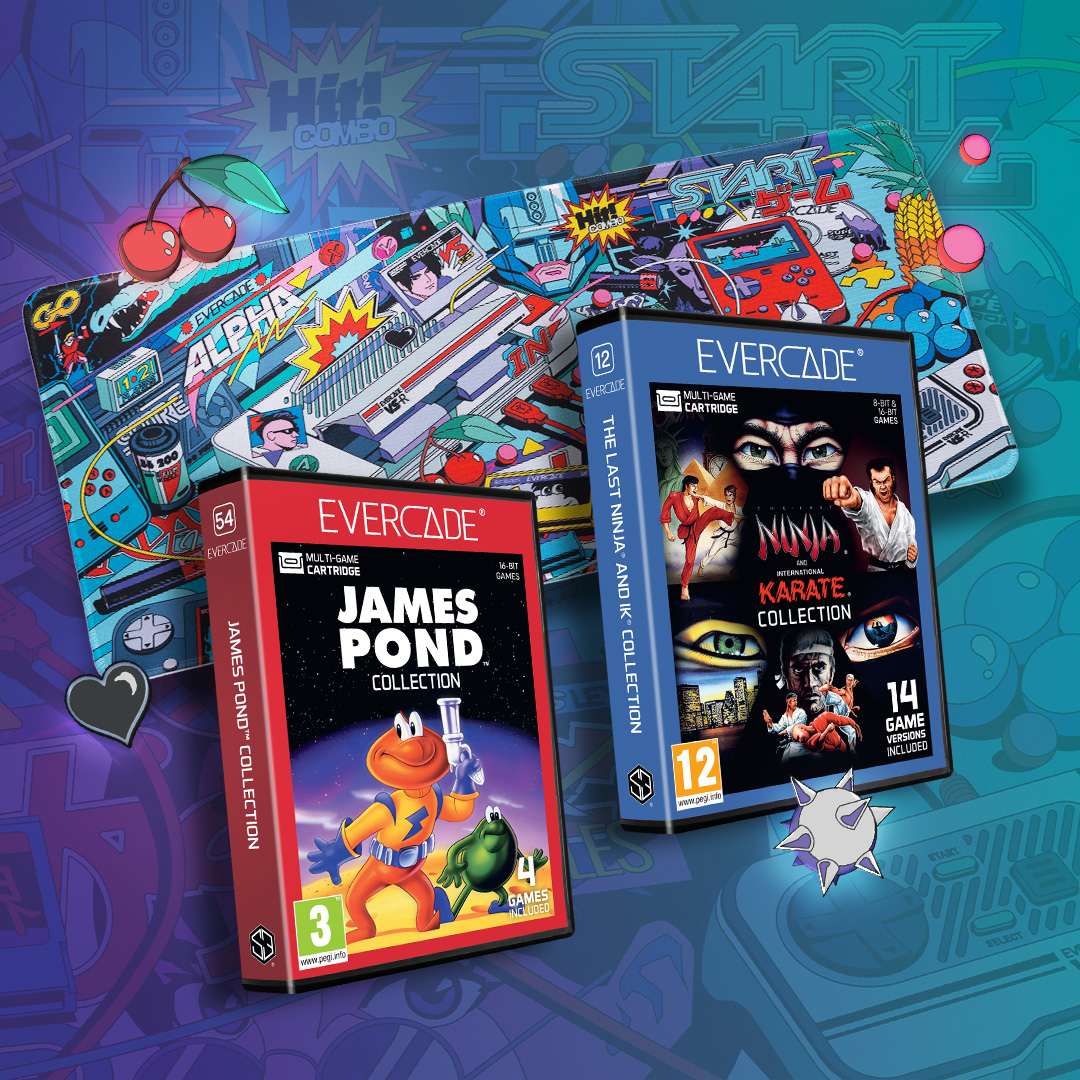 FunStockGames's tweet photo. US customers - grab your James Pond and The Last Ninja and IK Collection bundle now before they're gone! 

Includes:
🕹️ James Pond Collection Cartridge
🕹️ The Last Ninja and IK Collection Cartridge 
🕹️ Evercade Retro POP Mousemat

Pre-order now: https://t.co/OF49sPbkGm https://t.co/XggBHTrClF