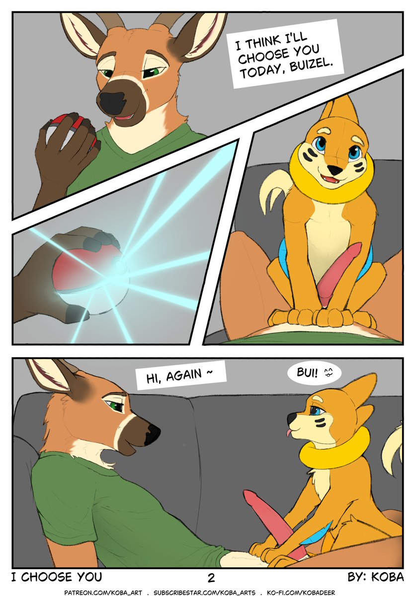 KobaDeer's tweet photo. I Choose You - Pg 2

Buizel won the last vote, and look at that, they ended up right in Koba's lap~

For the next page, my paysite supporters voted for Buizel get a good taste of the deer~

What will YOU choose?

Should the Buizel be ♂️ Male or ♀️ Female?

Vote in the comments! https://t.co/4zWoFp6ER0