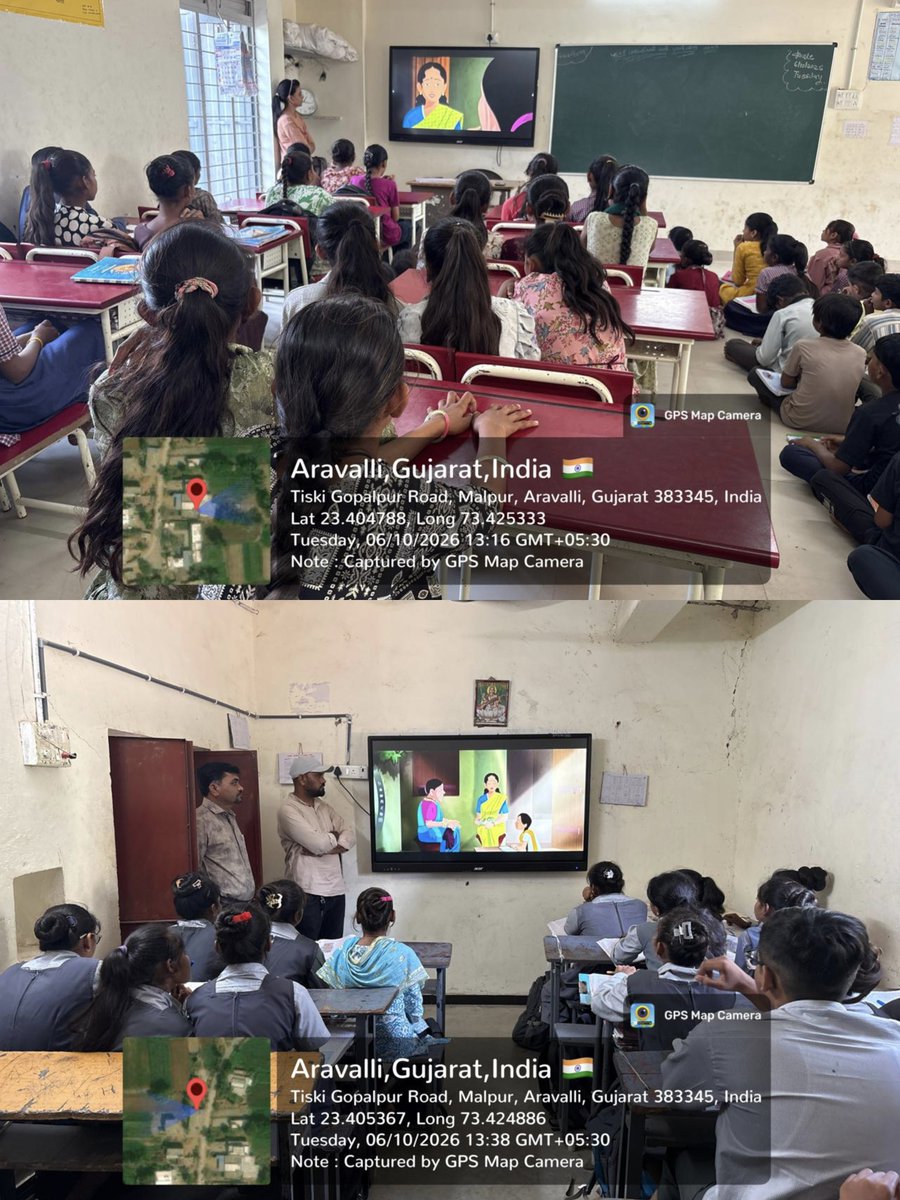 KapadiyaDipika's tweet photo. આજ રોજ સોમપુર ખાતે OPD બાદ વિસ્તારના સોમપુર અને ટીસ્કી ગામ ખાતે ટીબી પ્રોગ્રામ અંતર્ગત ટીબી દર્દીની મુલાકાત કરવામાં આવી શંકાસ્પદ ટીબી દર્દીના સ્પુટમ કલેક્શન કામગીરી, તથા SHWP પ્રોગ્રામ અંતર્ગત શાળાની મુલાકાત લઇ બાળકોને MODULE 3 નું વીડિયોના માધ્યમથી આરોગ્ય શિક્ષણ આપ્યું . https://t.co/mPQaNUNEoF