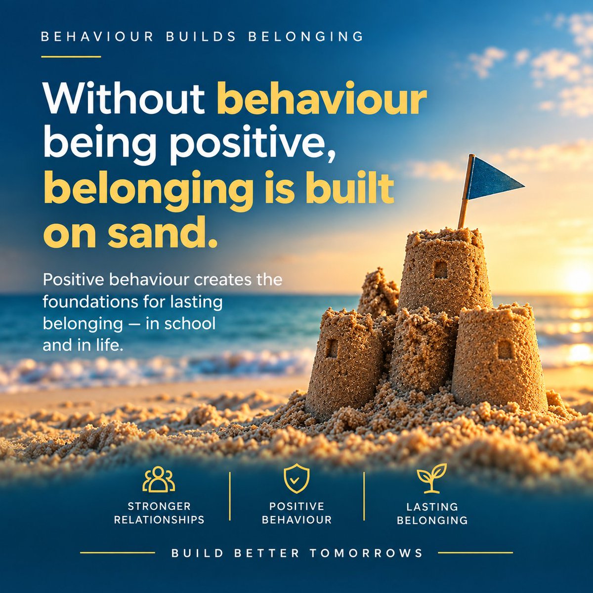 SamStrickers181's tweet photo. If we don’t get behaviour right in schools then everything else we seek to do it essentially building on sand.

I get under the skin of this in my new book Behaving and Belonging.

Get your copy here https://t.co/658f5euQww

Don’t build on sand! https://t.co/AJTaVLl0oX