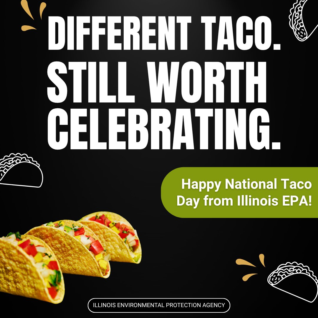 ILEPA's tweet photo. 🌮 You know tacos. We know TACO.

At Illinois EPA, TACO stands for Tiered Approach to Corrective Action Objectives, a method for developing remediation objectives that protect human health and take site conditions and land use into account.

Learn more: https://t.co/tbeV72EtBp https://t.co/N6fQp2pXkJ
