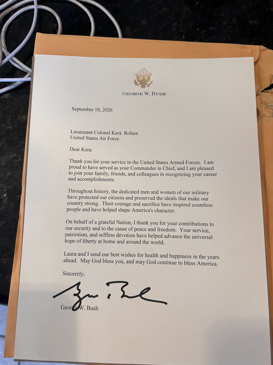 KeraRolsen's tweet photo. Look at what showed up today!
I requested one from every president I served under and this is the first one to show up https://t.co/YcCqcSuk82