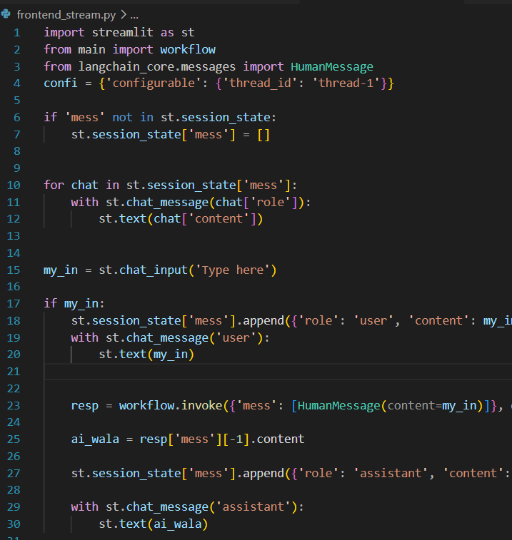 1500mcg's tweet photo. And Today...
✅ Leetcode contest upsolve.
✅Made the UI for my Chatbot, implemented Session_state to keep the conversation visible and Learned Fault Tolerance using state_history and threads.

#GenAI #LangGraph #ChatBot #Python #AI https://t.co/9dVQVTjcwo