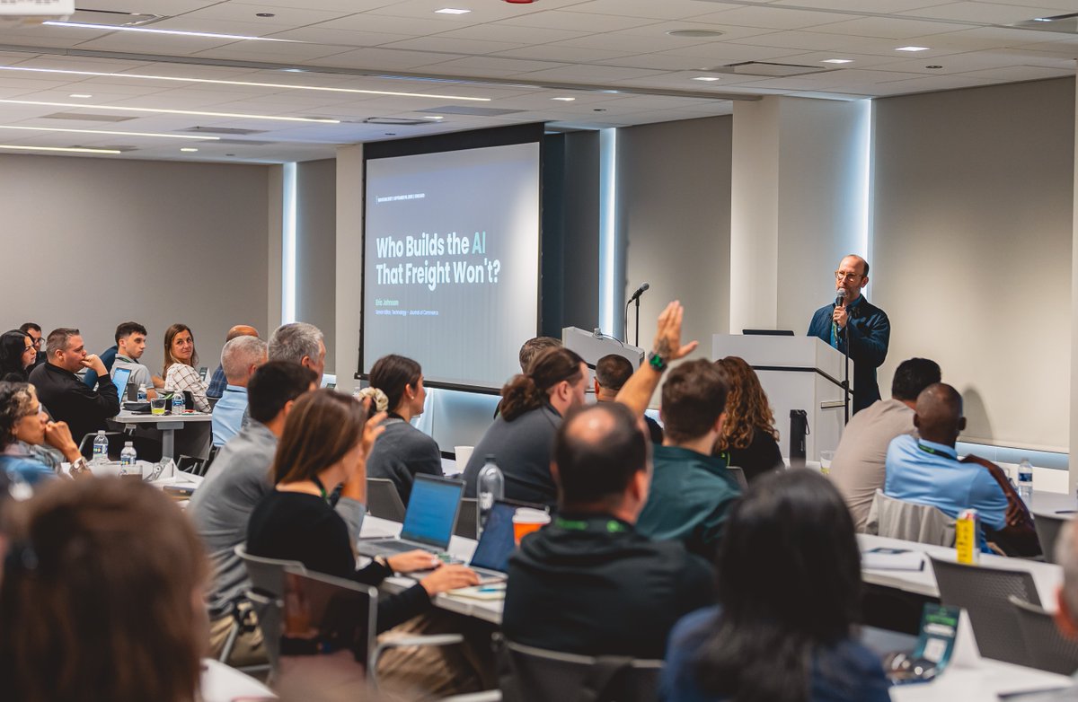 LoadsmartUS's tweet photo. Who builds the AI that freight needs?

At Loadsmart Sightline 2027, Eric Johnson of the Journal of Commerce shared why no one is miles ahead on AI yet, and why service providers are doing much of the building.

Read the full recap: https://t.co/Fjy87nSxYn https://t.co/oom82zesvI