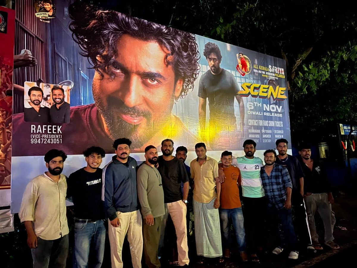 jimmytg619's tweet photo. Kerala Promotion #SCENE Mode: ON! 🔥🧨

 Offline Promotions in Full Swing! 
@AKSFWA1 Palakkad DC  Setting the Vibe! 🧨💥

@Suriya_offl @rajsekarpandian @venkatvnt @sarathlal428 https://t.co/GjqR4QSlkX