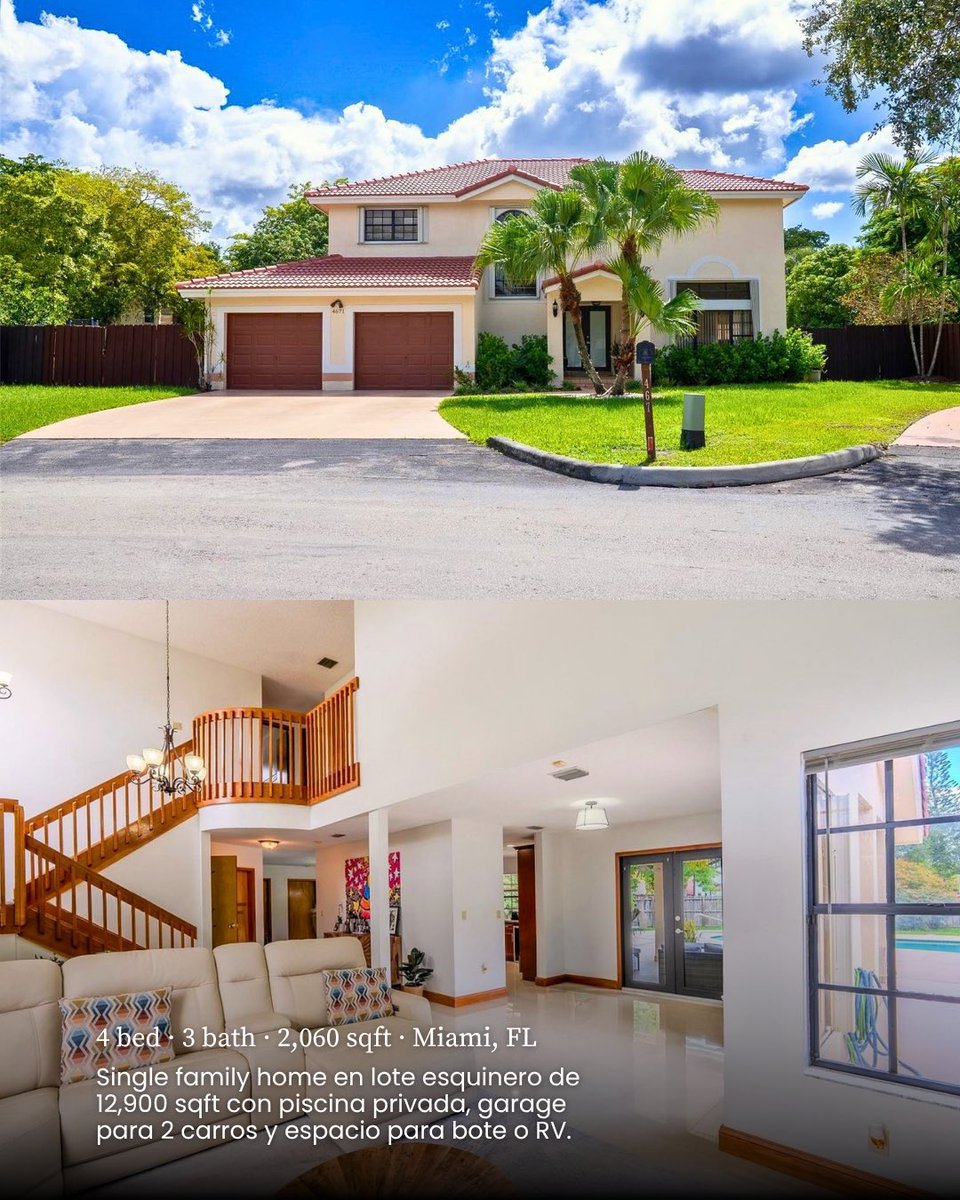 sabizrealty's tweet photo. FOR RENT 🔑 $5,000|m

📍 Miami, FL
🛏️ 4 Bedrooms 🛁 3 Bathrooms 📐 2,060 Sq Ft 
🌳 12,900 Sq Ft Lot 
🚗 2-Car Garage

📲 Escríbenos para coordinar tu showing privado.
𝐂𝐀𝐌𝐈𝐋𝐀 𝐒𝐀𝐍𝐃𝐎𝐕𝐀𝐋 
Real Estate Agent 
📲 (305) 989-8098
✉️ camilarealtor305@gmail.com https://t.co/HrARSZFUaZ