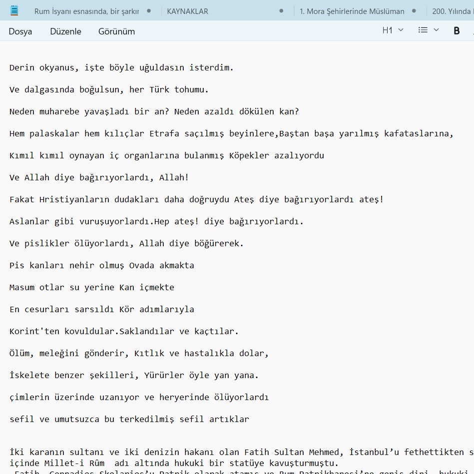 UmayBozkurt601's tweet photo. Tripoliçe/Mora Katliamını anlatan bir video hazırlıyorum.Katliam sırasında yazılmış ve şuan yunanların milli marşı olan şu şiiri bir türlü seslendiremiyorum ağlamaktan... https://t.co/S2rrVxjfFp
