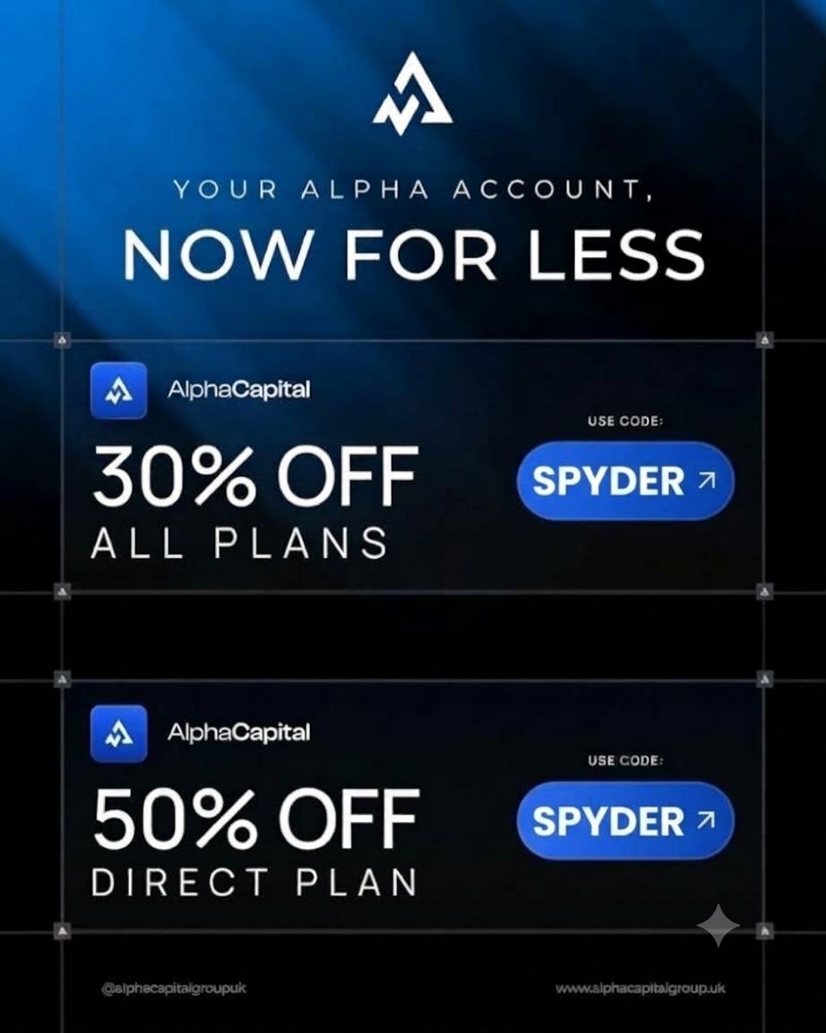 spyderflow's tweet photo. 🚨 3 x 25K GIVEAWAY W/ @AlphaCapitalUK 🚨

1) Follow @spyderflow and @AlphaCapitalUK 
2) Like & share this post 
3) Tag 3 trader friends below 
4) For extra entries purchase an Alpha account using either code 'SPYDER' or 'SPYDER50''
5) 50 % off on all accounts Use code - SPYDER50

Link - https://t.co/W6vSshhvG6

Winners announced on 10 oct at yt channel ( Link in bio)

Good luck!

#giveaway #propfirm #fundedaccounts #alphacapital 
#propfirmgiveaway #fundedaccountgiveaway
