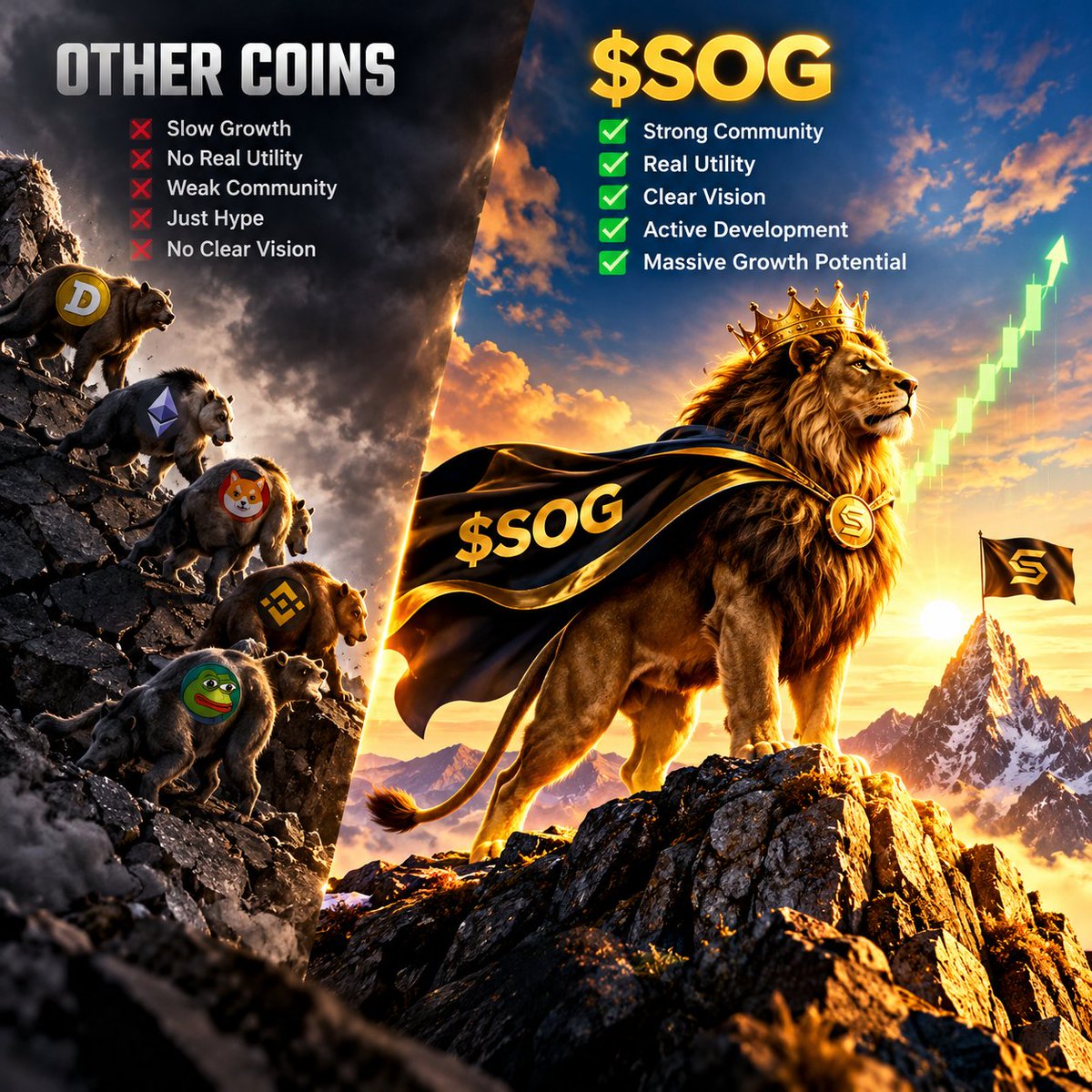 moonlight2026y's tweet photo. Other coins: 👀
Talk about potential.

$SOG: 🚀
Builds. Delivers. Grows.

Don’t compare the noise.
Compare the community, vision &amp; execution.

The next move is yours. 🫵🔥

$SOG #Solana #Crypto https://t.co/mTxbzACDx7