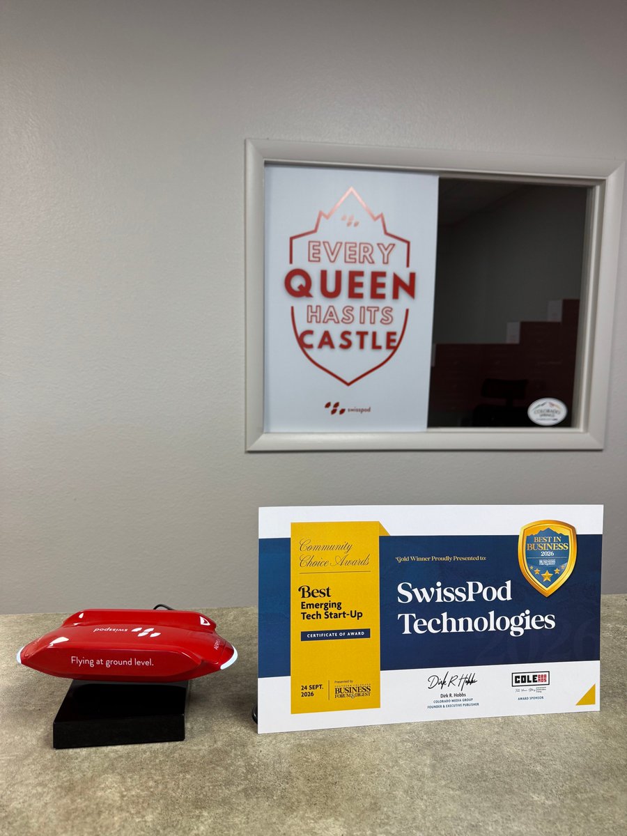 swisspod's tweet photo. Proud to be named Best Emerging Tech Start-up in Colorado by the Southern Colorado Business Forum &amp; Digest 🦾

Proud of our team, proud to be building in #Colorado, and committed to making #hyperloop real! https://t.co/CFKv07nGkq