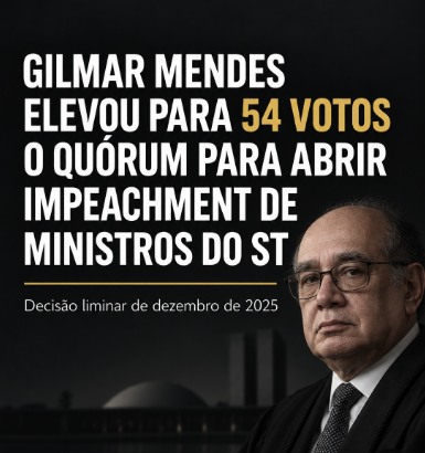 rafacouto1988's tweet photo. GILMAR MENDES, SOZINHO, TROCOU A REGRA DO IMPEACHMENT

Uma liminar de Gilmar suspendeu a regra de maioria simples e passou a exigir 54 senadores para abrir impeachment contra ministro do STF.

➡️O CAMINHO CONSTITUCIONAL PARA REVER A EXIGÊNCIA DE 54 VOTOS.

1 - A Presidência do Senado deve pedir julgamento urgente do mérito pelo Plenário do STF e defender a revogação da liminar.

2- Ao menos 27 senadores devem apresentar uma PEC para constitucionalizar o rito.

3- A PEC deve estabelecer de forma expressa:

*qualquer cidadão pode apresentar denúncia;
*a instauração do processo ocorre por maioria simples, com quórum mínimo de presença;
*2/3 do Senado permanecem exigidos exclusivamente para a condenação e perda do cargo.

4- A PEC precisa ser aprovada em dois turnos pelo Senado, com ao menos 49 votos, e pela Câmara, com ao menos 308 votos em cada turno.

O Senado tem o dever de recuperar sua competência constitucional de fiscalizar e julgar ministros do STF.