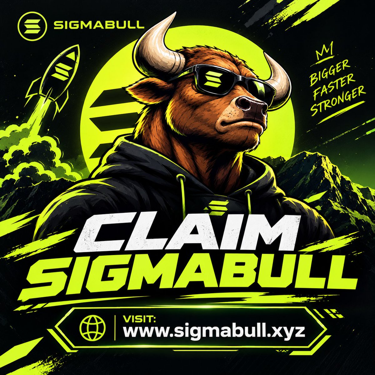 SigmaBullSol's tweet photo. Claim $200,000 -  Airdrop 🎁 

✅ Follow us
✅ Like + RT pinned post 📌
✅ Comments $SOL address + ♻️

Every wallet get 1,000,000 $SIGMABULL https://t.co/Dhf2x2UAgd