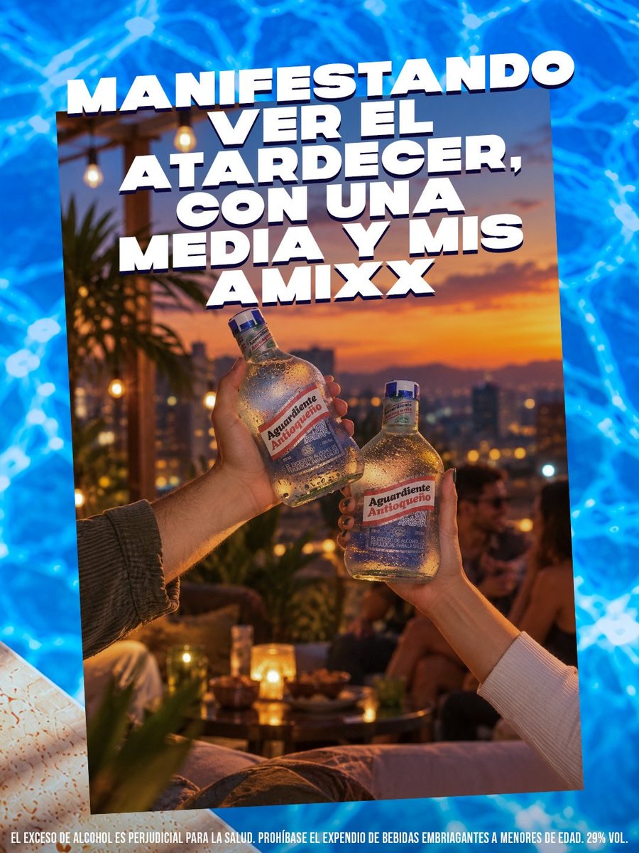 licosinu's tweet photo. Estas vacaciones se manifiestan ☀️🏄🏝️… y  la Nación Pa' Las Que Sea se celebran con Aguardiente Antioqueño  💚💙❤️

Que no falte el plan, la buena energía y ese brindis entre amig@s 🫧 https://t.co/f3f1pjwt7D
