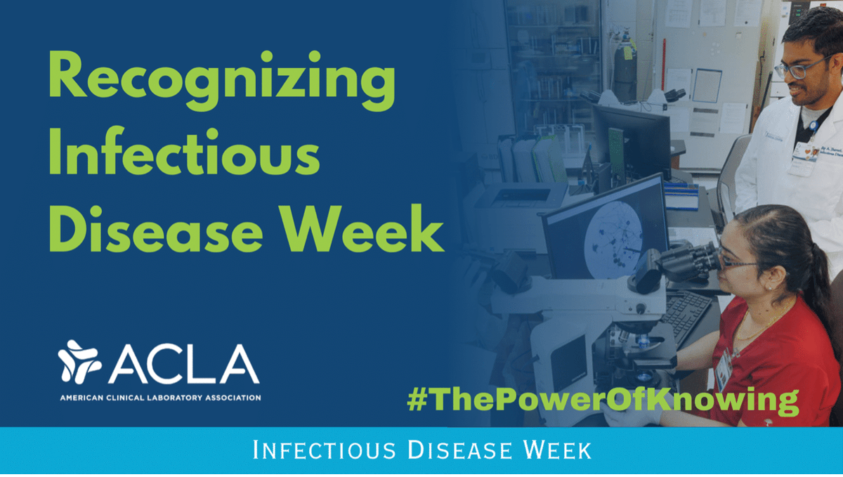 ACLAlabs's tweet photo. This #InfectiousDiseaseWeek, we recognize the essential role clinical laboratories play in detecting infectious diseases and providing information that helps guide diagnosis, treatment, and prevention. Discover #ThePowerofKnowing: https://t.co/4CEIqXMgtN. https://t.co/vkiS2CQuFE