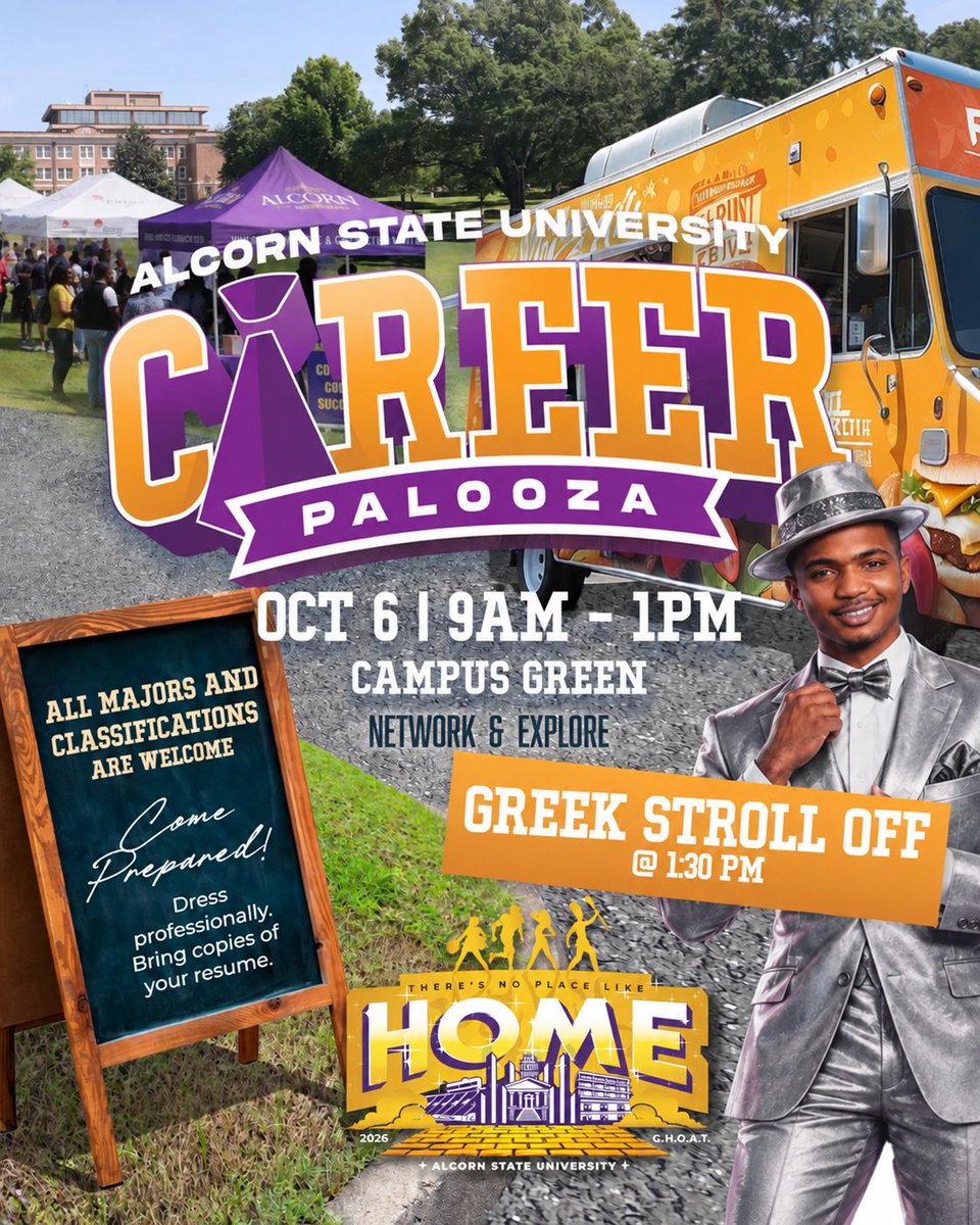 AlcornStateU's tweet photo. Happening Now | Braves, don't miss the final hour of this year's CareerPalooza! Bring copies of your resume, dress in professional business attire, and be prepared to network and make a strong first impression. Check your email for a full list of employers! #ASUGHOAT26 https://t.co/3NP7oQ2fQh