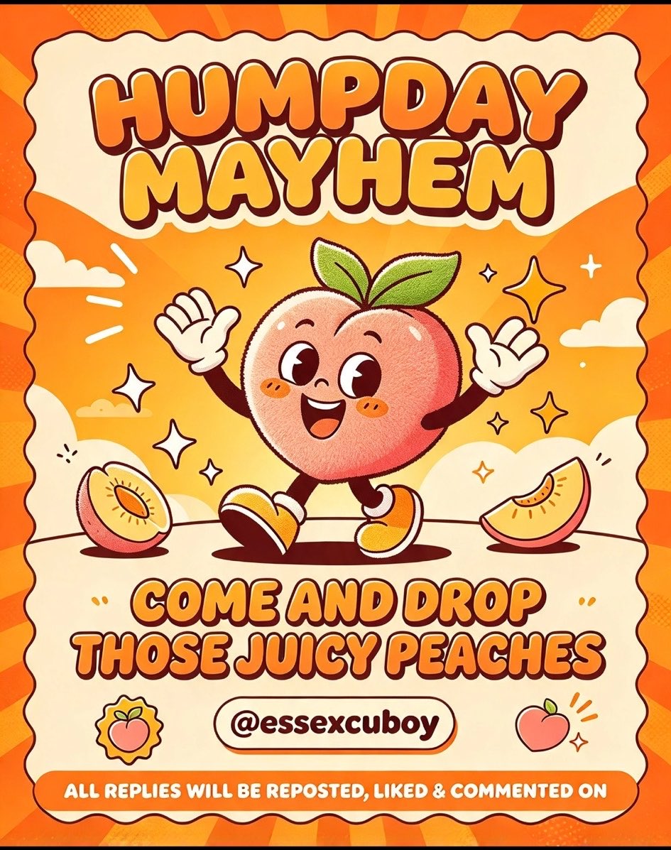 EssexCUboy's tweet photo. 🍑 Engagement thread 🙌

It’s humpday mayhem 😈

Drop that juicy peachy content and links below ladies 👇🏽 👇🏽 🍑 🍑 💦 💦 

Each post will be reposted, liked and commented on!

God bless humpday 🙏🏾 https://t.co/VB4AxL5v4S