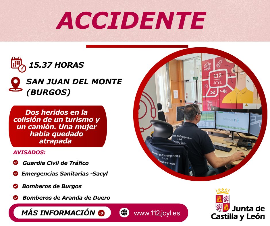 112cyl's tweet photo. 🚑| Emergencias 112cyl | En la llamada al @112cyl solicitaban asistencia para una persona atrapada y herida tras la colisión. 
https://t.co/ja3svvsVn9 https://t.co/bRlbV7v67d