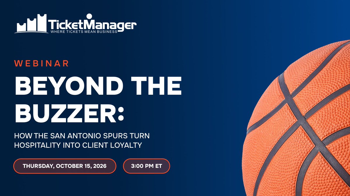TicketManager's tweet photo. Next Thursday, we're going behind the scenes with the San Antonio Spurs. 🏀

Nicole Christy of the Spurs joins our webinar to talk about turning big nights into lasting client loyalty.

Thu, Oct 15 at 3 PM ET

Register today: https://t.co/LmyR6JmcgU
#TicketManager #Webinar https://t.co/LsJuPOKWY6