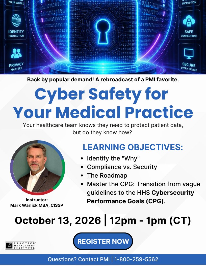 pmimd's tweet photo. In an era of escalating data breaches, "good enough" isn't enough. 📉 Learn how modern threats specifically target medical workflows &amp; how to defend your practice using the latest HHS guidelines. 
https://t.co/dng62SeENt 
#PMI #CyberSecurity #CyberSafety https://t.co/heksP8OHlQ