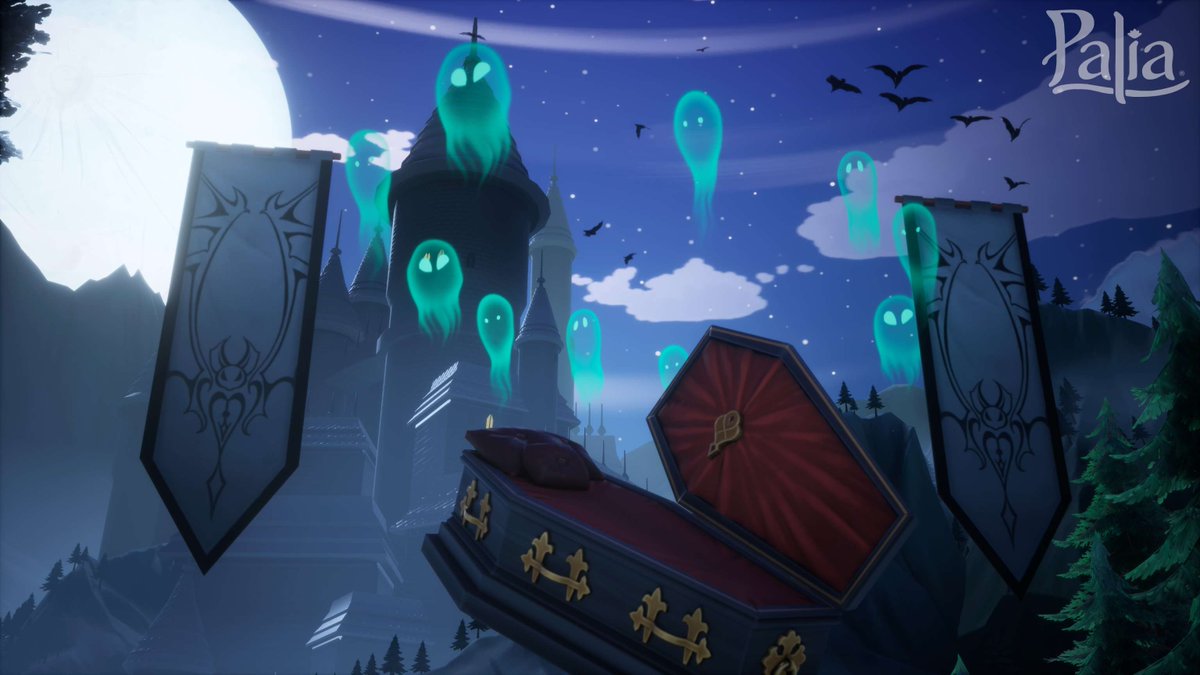 playPalia's tweet photo. Property values: 📉
Spooky vibes: 📈

Give your Home Plot the full Spiritfest treatment with brand-new cursed... err.. haunted Decor!

#Palia #PlayPalia https://t.co/s1b1cT7A2e