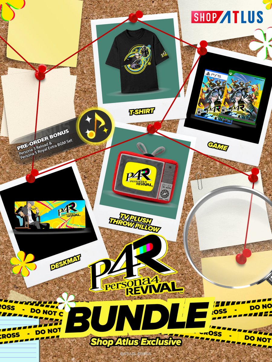 Atlus_West's tweet photo. 🔎 CASE FILE: Persona 4 Revival

The clues are adding up… and this bundle might be your next piece of evidence. 🕵️‍♂️

Get the Persona 4 Revival Bundle at Shop ATLUS at https://t.co/qQHMAqOUWQ. Link in our Bio. https://t.co/KBa8Wag3I5
