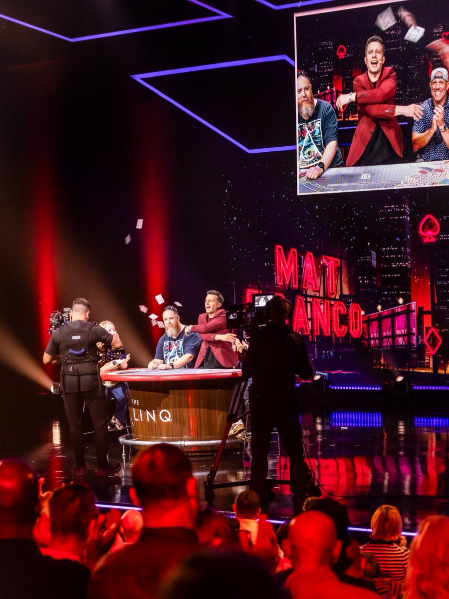 TheLINQ's tweet photo. Last night's Mat Franco Netflix taping was amazing, and you can still be part of the special. 🎩🍿 Two shows tonight, 7PM and 9:30PM, at The LINQ. Tickets are very limited, so grab yours before they're gone!

🎟️ https://t.co/HOTRXuwl1L https://t.co/sJMlTY6ZLG