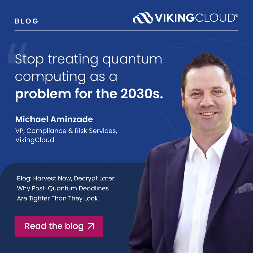 vikingcloudcom's tweet photo. "Stop treating quantum computing as a problem for the 2030s."

Regulators in the U.S., U.K., and EU have set post-quantum migration deadlines. The first milestone in each is the same: know what cryptography you run and where.

Michael Aminzade says most organizations can't do that yet.

The standards are settled. NIST has published its first three post-quantum encryption standards. What's missing is the map.

In our compliance and assessment work, we ask a simple question: which of your systems rely on public-key cryptography, and which suppliers protect your data with their own? The answers come back partial, assembled by hand, and months out of date.

That gap, not quantum hardware, will decide who meets the deadlines.

Read the full blog: https://t.co/duMhRuOWE3. 

#Cybersecurity #QuantumComputing #PostQuantumCryptography #RiskManagement