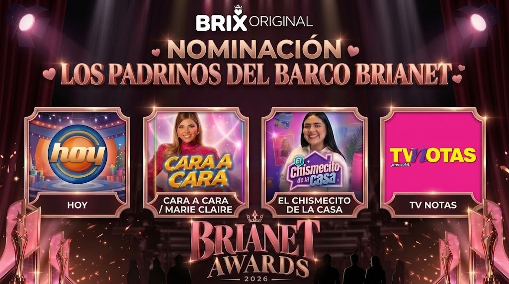 Brianetoficial's tweet photo. 🚨 ¡REVELACIÓN OFICIAL! 🚨

Llegó el momento de reconocer a la prensa aliada, a los que nos patrocinaron la estabilidad emocional y se subieron al barco en primera clase. 🛋️🥂

Con ustedes, los nominados a 
🌟 LOS PADRINOS DEL BARCO BRIANET 🌟

📺  HOY  @programa_hoy 
🎙️ Cara a Cara con Marie Claire @harp_marie
🏠 El Chismecito de la Casa con  #MarianaHissette @ExaFM 
📰 TV NOTAS @TVNotasmx 

La @LaNotaria184 dará fe y legalildad con las votaciones de estos 4 gigantes. Vayan haciendo sus campañas en los comentarios, porque la competencia se viene con todo. 🔥👑 ¿Quién es su favorito? 👇

#BrianetAwards2026 #BRiX
#TeamYanet
#TeamBrianda
#TeamBrianet